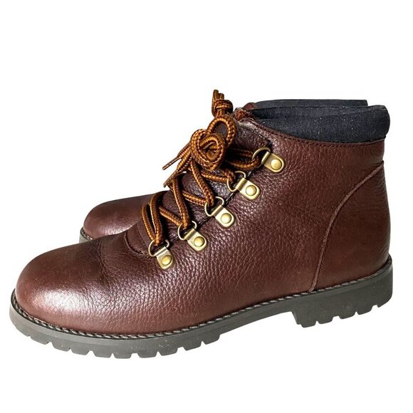 Main Woods Brown Leather Hiking Boots Women's Sz 6M Gorpcore Outdoor Chore Boots - Picture 4 of 11